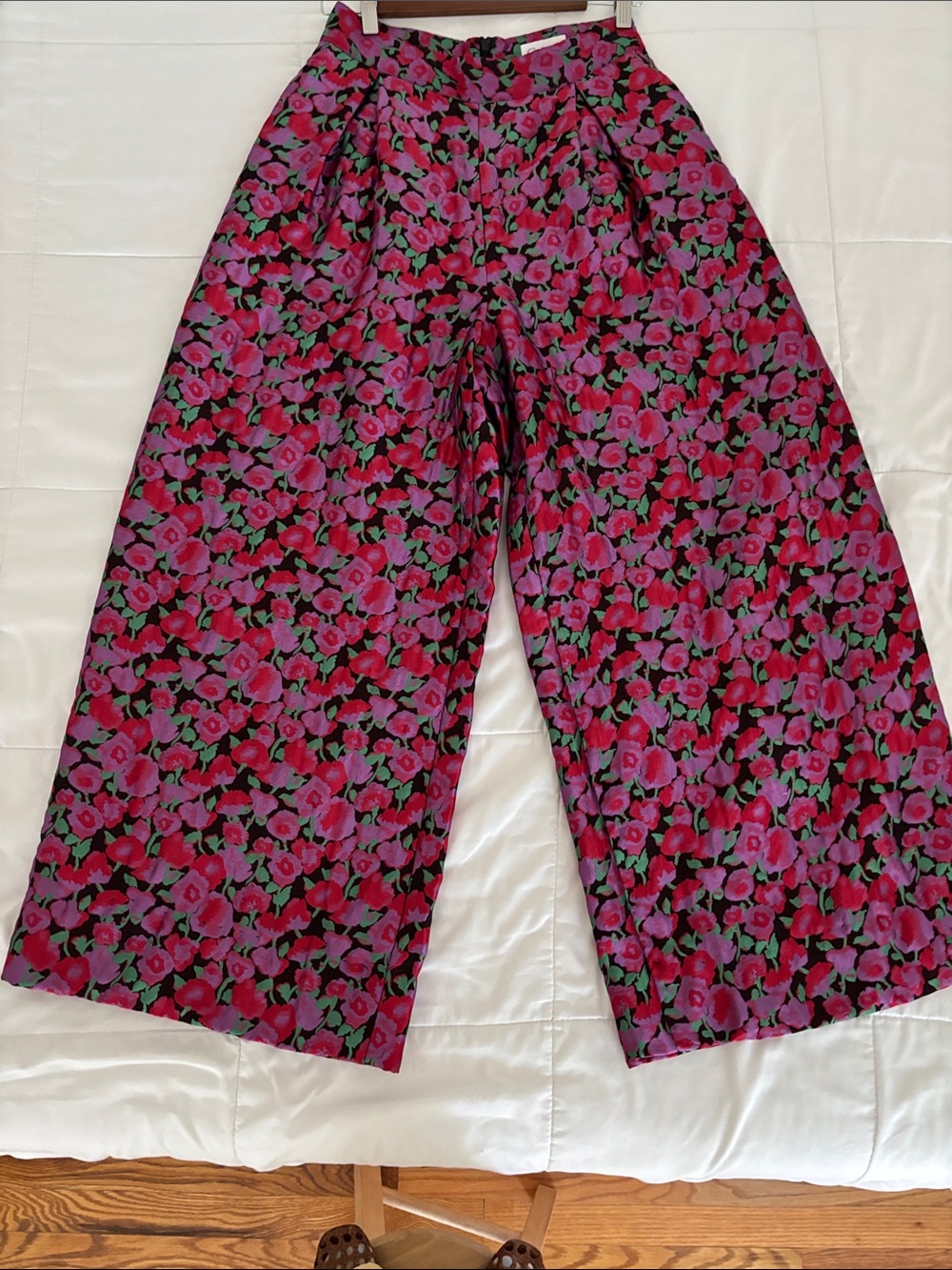 Wide Leg Floral Pants in Pink, lilac and Green